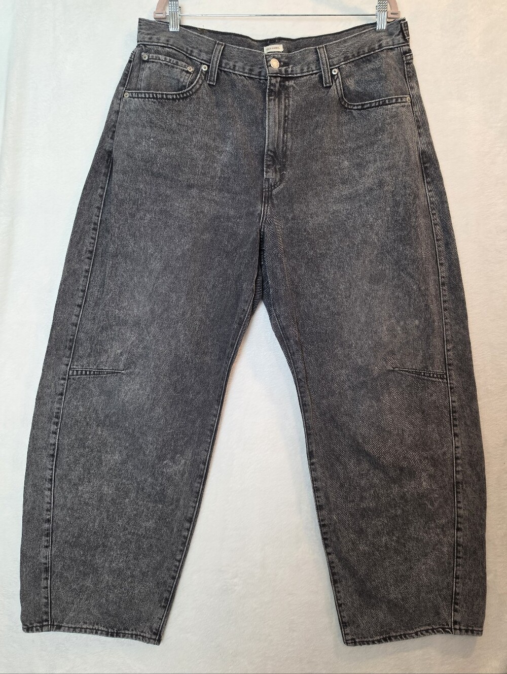 Levi's Cinch Barrel High Rise Baggy Wide Leg Jeans Washed Black 34